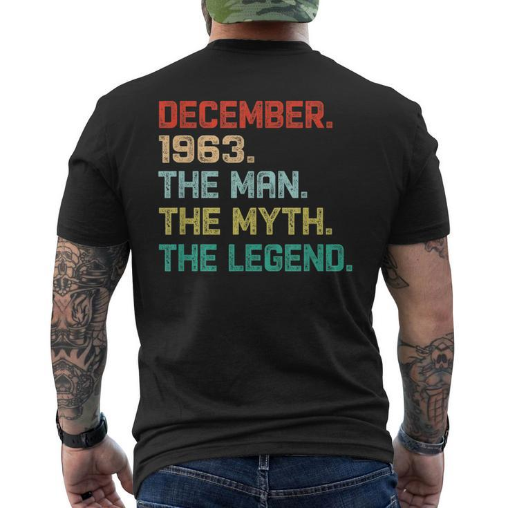 The Man Myth Legend December 1963 Birthday Gift 56 Years Old Gift For Mens Mens Back Print T-shirt