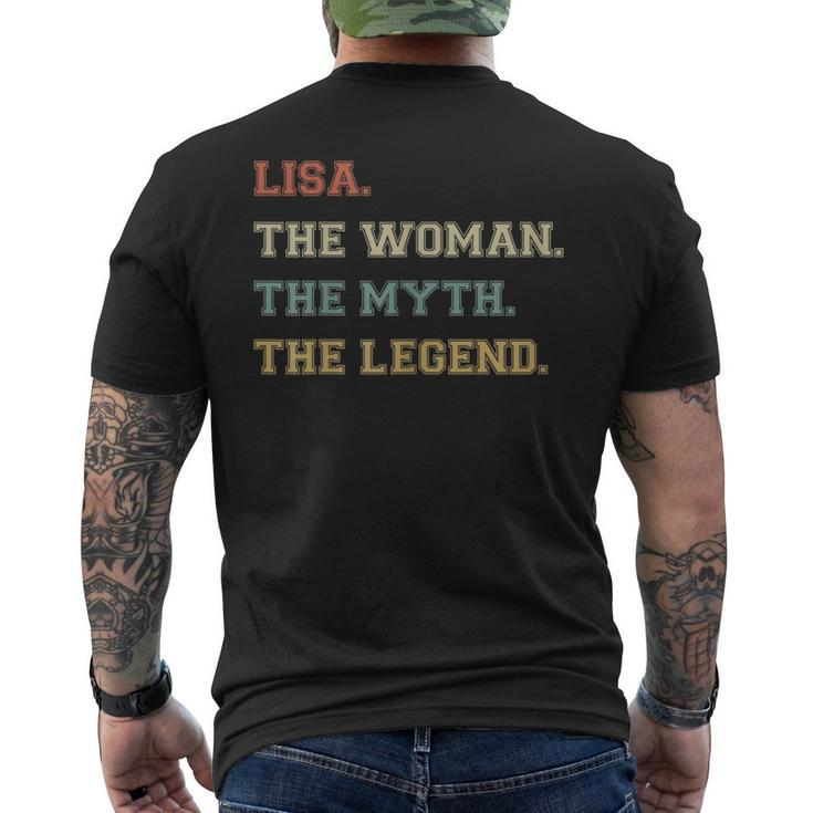 The Name Is Lisa The Woman Myth And Legend Varsity Style Mens Back Print T-shirt