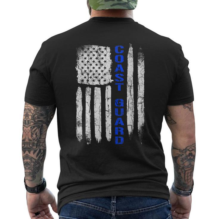 Thin Blue Line Flag American Coast Guard Men's T-shirt Back Print