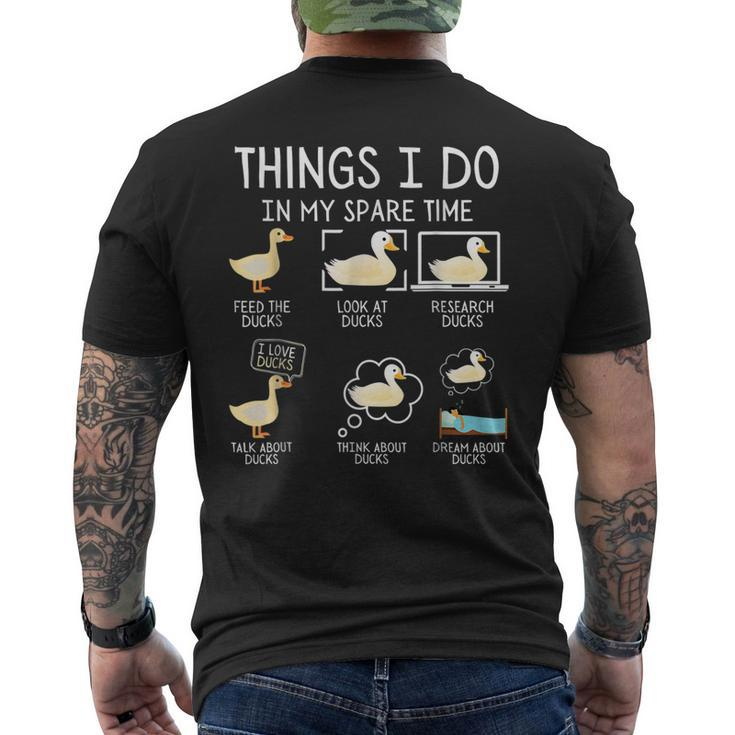 Things I Do In My Spare Time Ducks Cute Birds Men's Back Print T-shirt