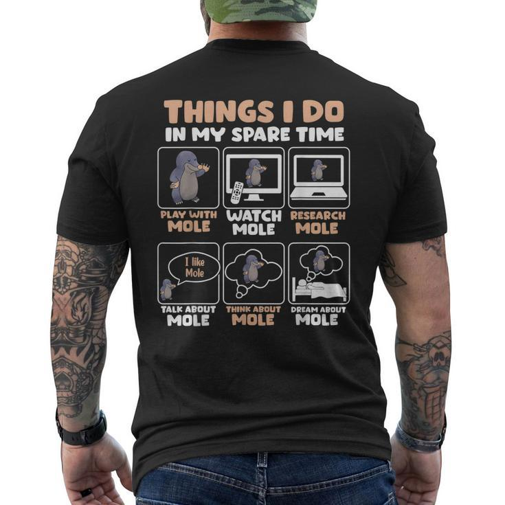 Things I Do In My Spare Time Mole Men's Back Print T-shirt