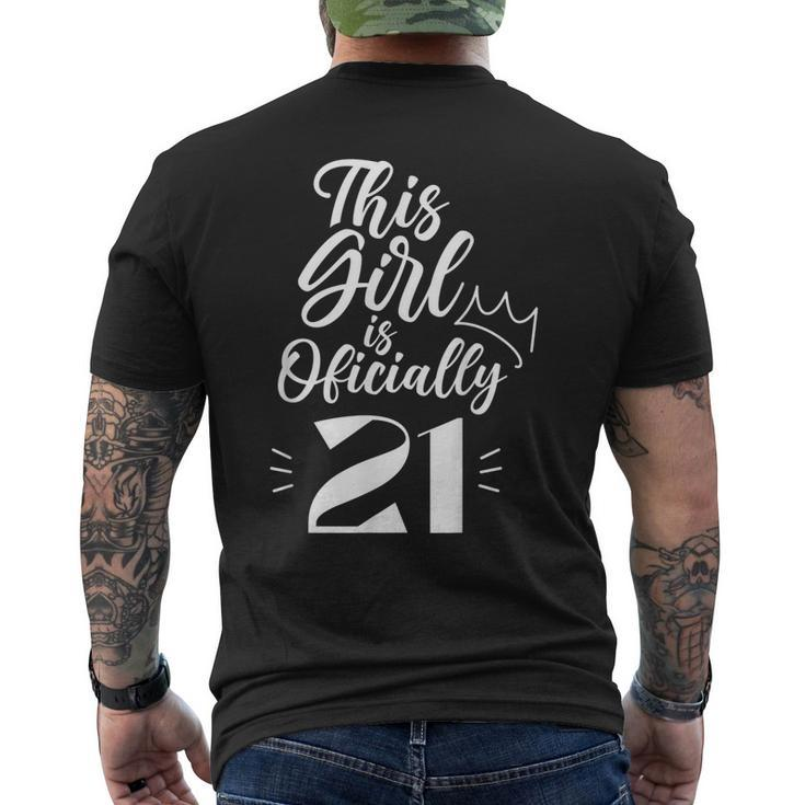 This Girl Is Officially 21 Birthday 21St Military Party Mens Back Print T-shirt