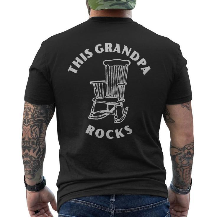 This Grandpa Rocks Grandpa Gramps Paw Paw Rocking Chair Men Gift For Mens Mens Back Print T-shirt