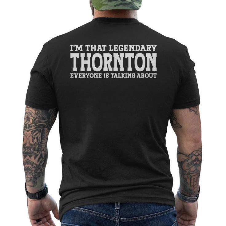 Thornton Surname Team Family Last Name Thornton Men's Back Print T-shirt
