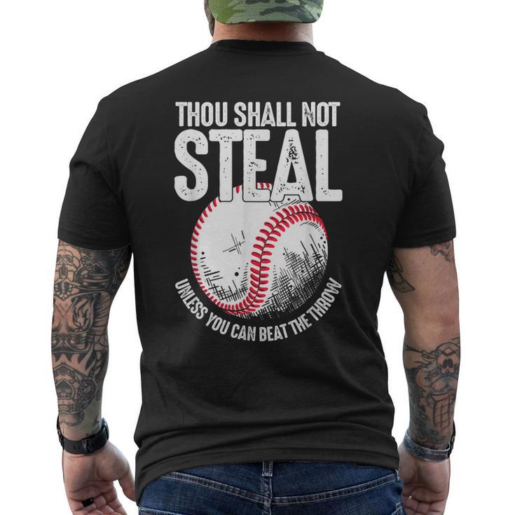 Thou Shall Not Steal Funny Baseball Catcher' Men's T-Shirt