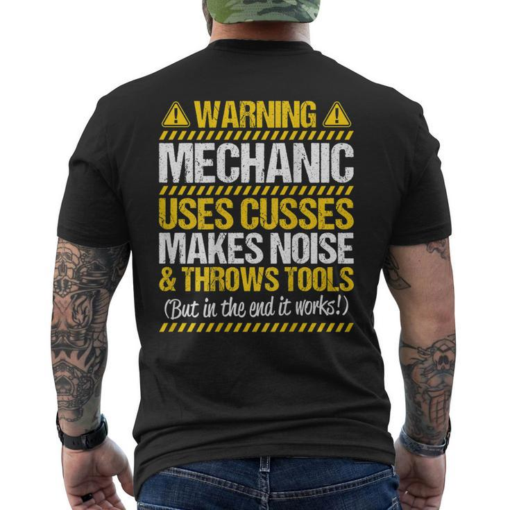 Throws Tools Mechanic Mens Back Print T-shirt