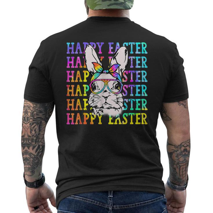 Tie Dye Rabbit Happy Easter Day Bandana Glasses Bunny Face Men's Back Print T-shirt