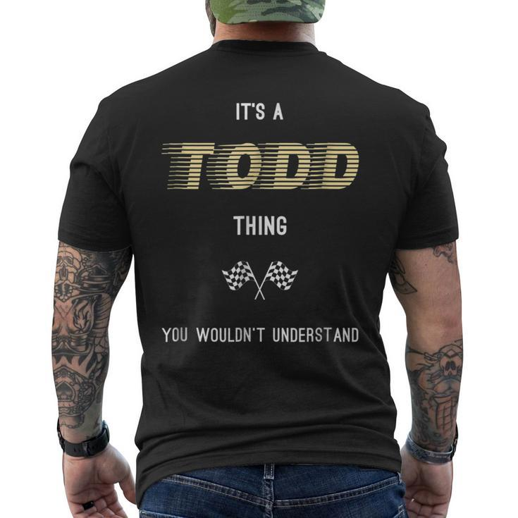 Todd Cool Last Name Family Names Mens Back Print T-shirt