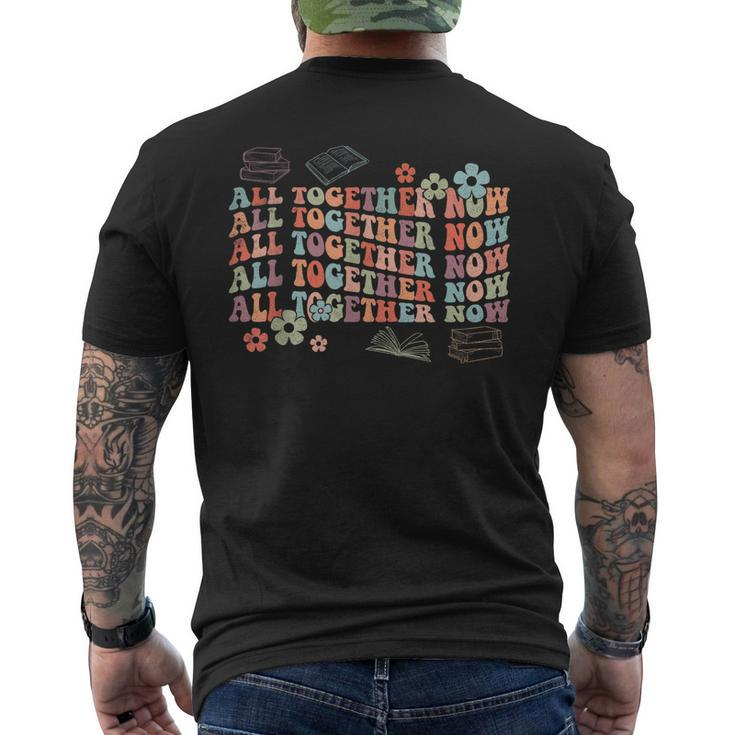 All Together Now Summer Reading 2023 Groovy Book Lover Men's Back Print T-shirt