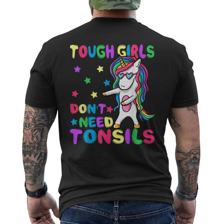 Tough Girls Dont Need Tonsil Removal Surgery Recovery Gift  Men's Crewneck Short Sleeve Back Print T-shirt