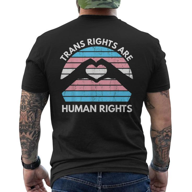 Trans Rights Are Human Rights Lgbqt Transgender Men's Back Print T-shirt