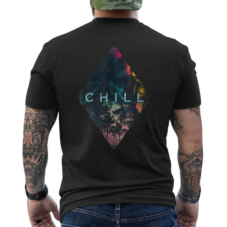 Tropical Palm Tress And Chill Men's Back Print T-shirt