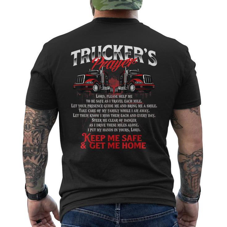 Truckers Prayer - Semi Truck Driver Trucking Big Rig Driving Men's Back Print T-shirt