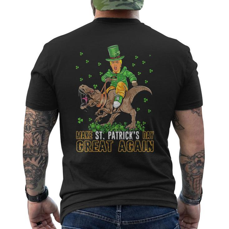 Trum RideRex Make St Patricks Day Great Again Men's T-shirt Back Print