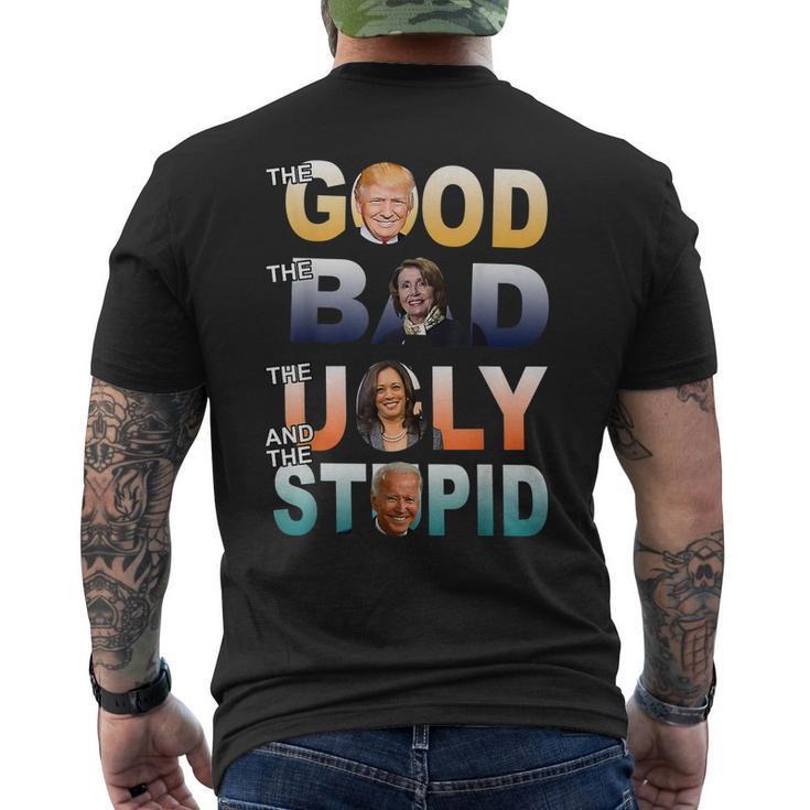 Trump 2024 The Good The Bad The Stupid Anti Biden Men's Back Print T-shirt