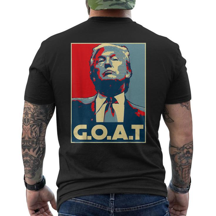 Trump Goat Middle Finger Election 2024 Republican Poster Men's Back Print T-shirt