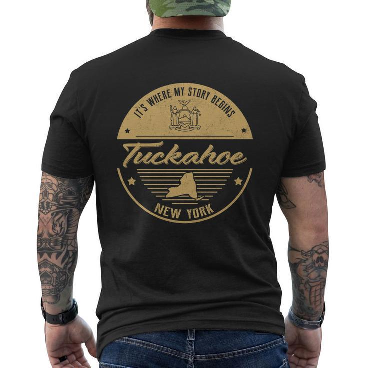 Tuckahoe New York Its Where My Story Begins Men's T-shirt Back Print