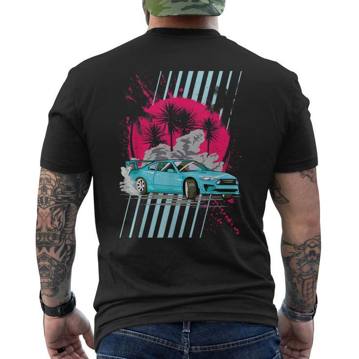 Tuner Drift Jdm Car Retro Drifting Racecar Retrowave Car Men's Back Print T-shirt