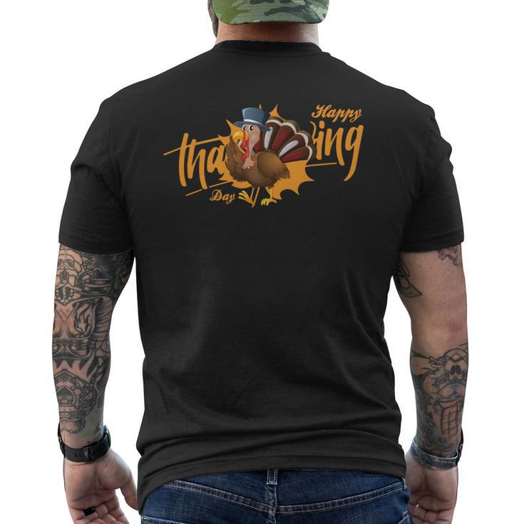 Turkey Thanksgiving Day Thanksgiving And Turkey Day Men's Back Print T-shirt