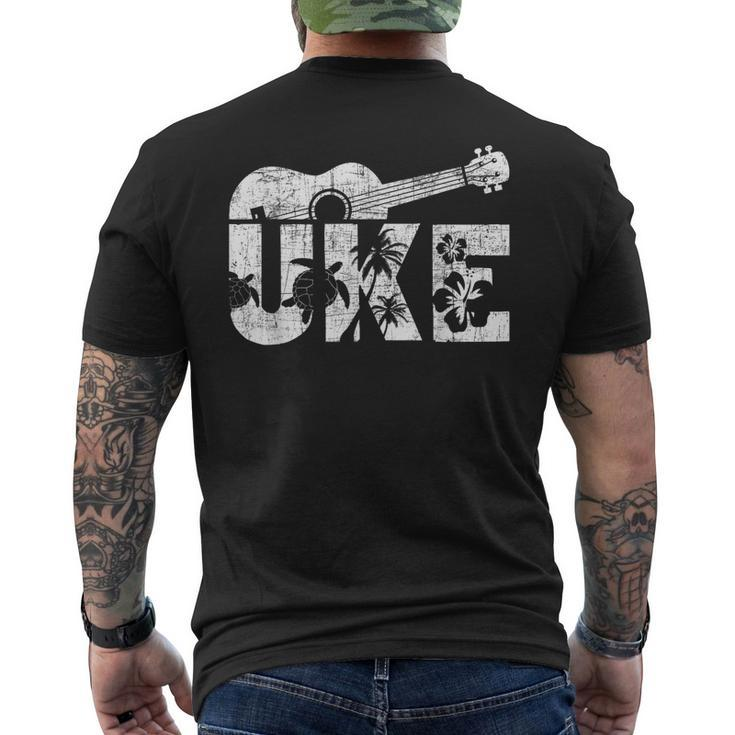 Uke - Ukulele Player Ukulelist Music Guitarist Men's Back Print T-shirt