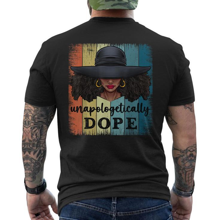 Unapologetically Dope Black History African American Ladies Men's Back Print T-shirt