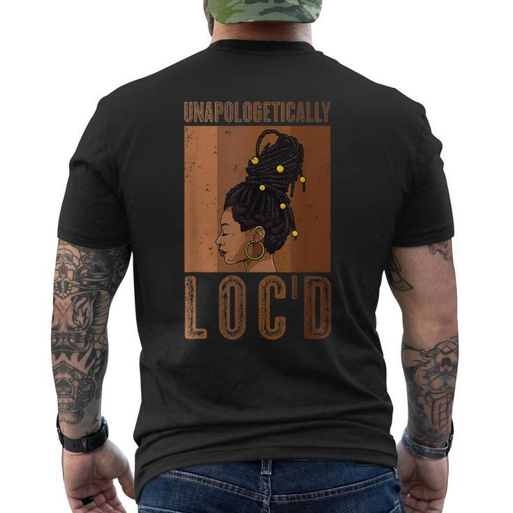 Unapologetically Locd Black History Queen Melanin Afro Hair Men's Back Print T-shirt