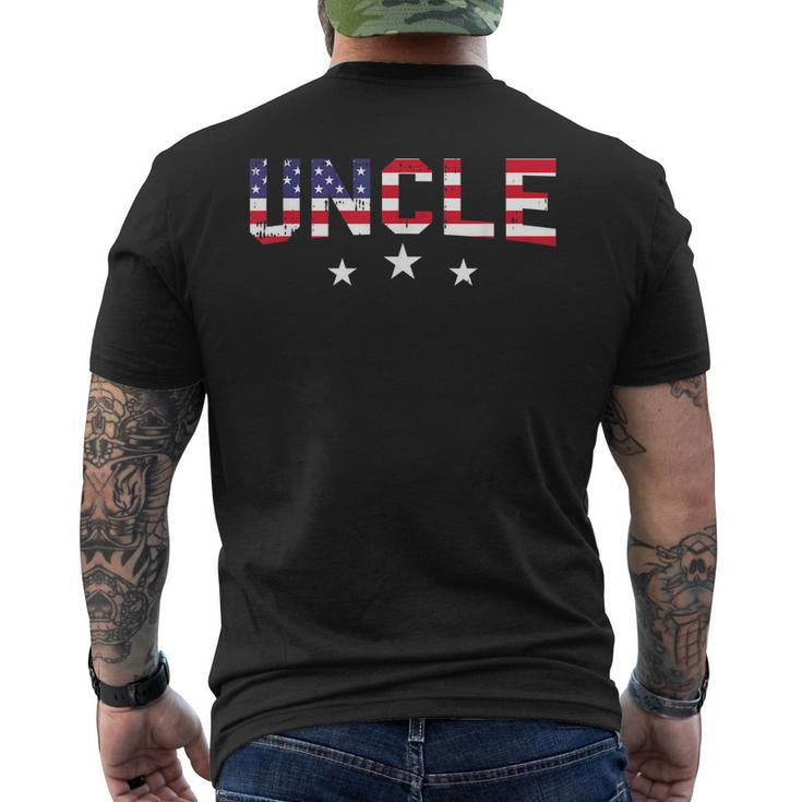 Mens Uncle 4Th Of July Vintage Stars And Stripe Patriotic Men's Back Print T-shirt