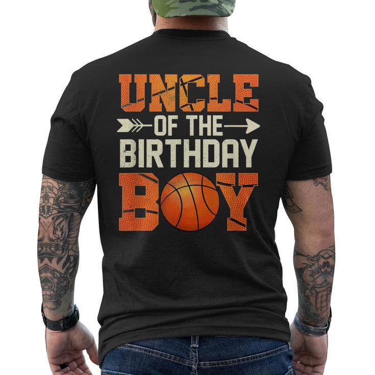 Uncle Of The Birthday Boy Basketball Father Dad Men's Back Print T-shirt
