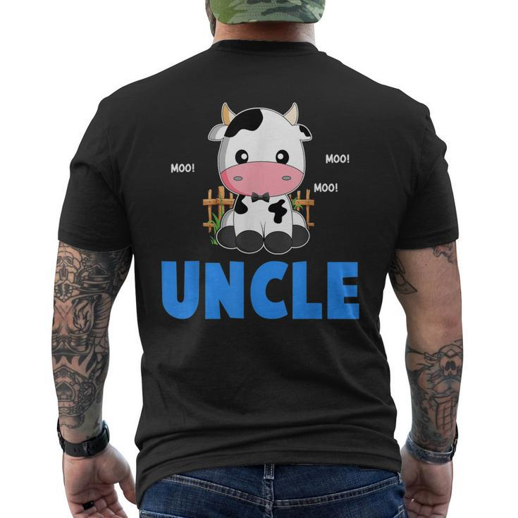 Uncle Cow Cute Cow Farmer Birthday Matching Family Men's T-shirt Back Print