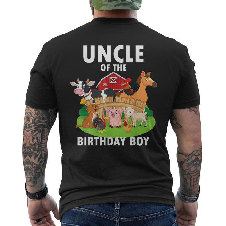 Uncle Of The Birthday Boy Farm Animals Matching Farm Theme Gift For Mens Mens Back Print T-shirt