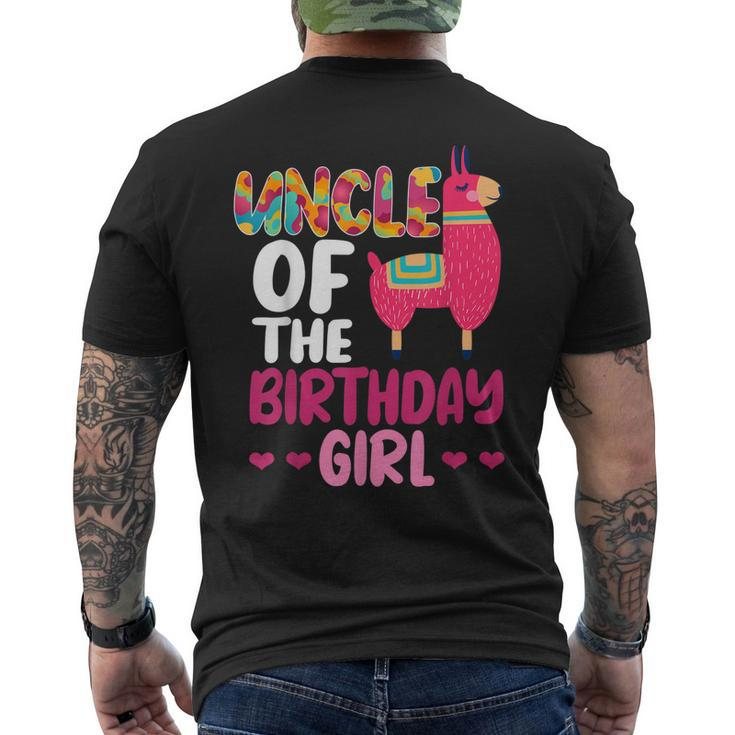 Uncle Of The Birthday Girl Llama Bday Alpaca Celebration Mens Back Print T-shirt