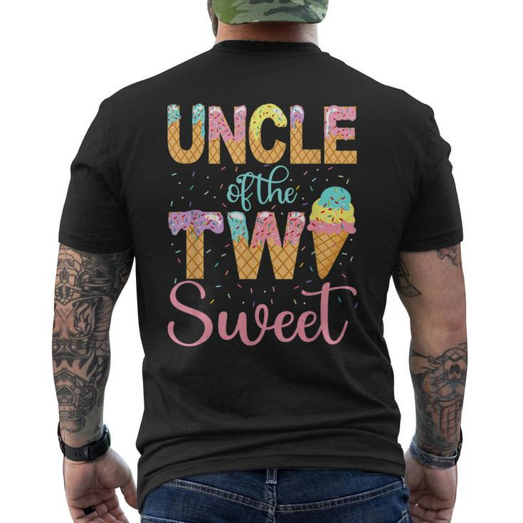 Uncle Of The Two Sweet Birthday Girl Ice Cream  2Nd Mens Back Print T-shirt