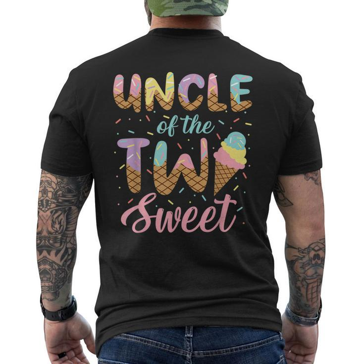 Uncle Of The Two Sweet Birthday Girl Ice Cream Lovers 2Nd Mens Back Print T-shirt