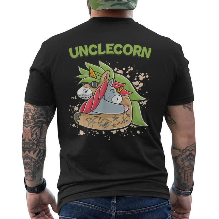 Unclecorn Dadacorn Nephew Nience Uncle Unicorn Fathers Day Men's Back Print T-shirt