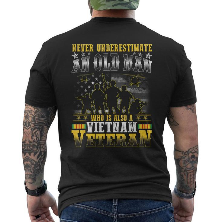 Never Underestimate An Old Man Vietnam Veteran V3 Men's T-shirt Back Print
