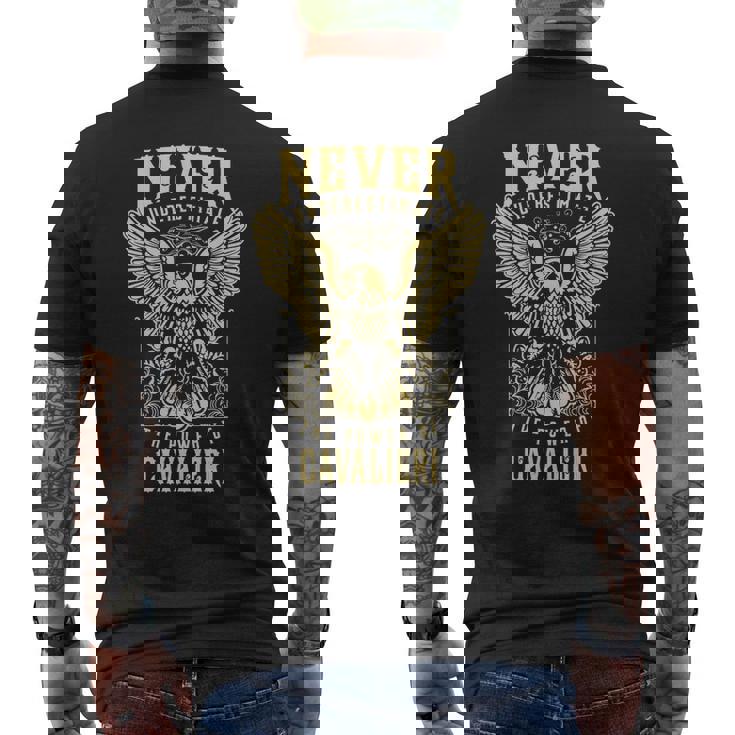 Never Underestimate The Power Of Cavalieri Personalized Last Name Men's T-shirt Back Print