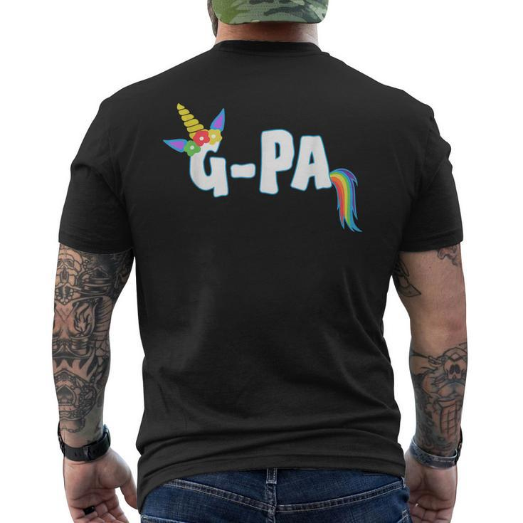 Unicorn Birthday Girl Gpa Grandpa Family Men's Back Print T-shirt