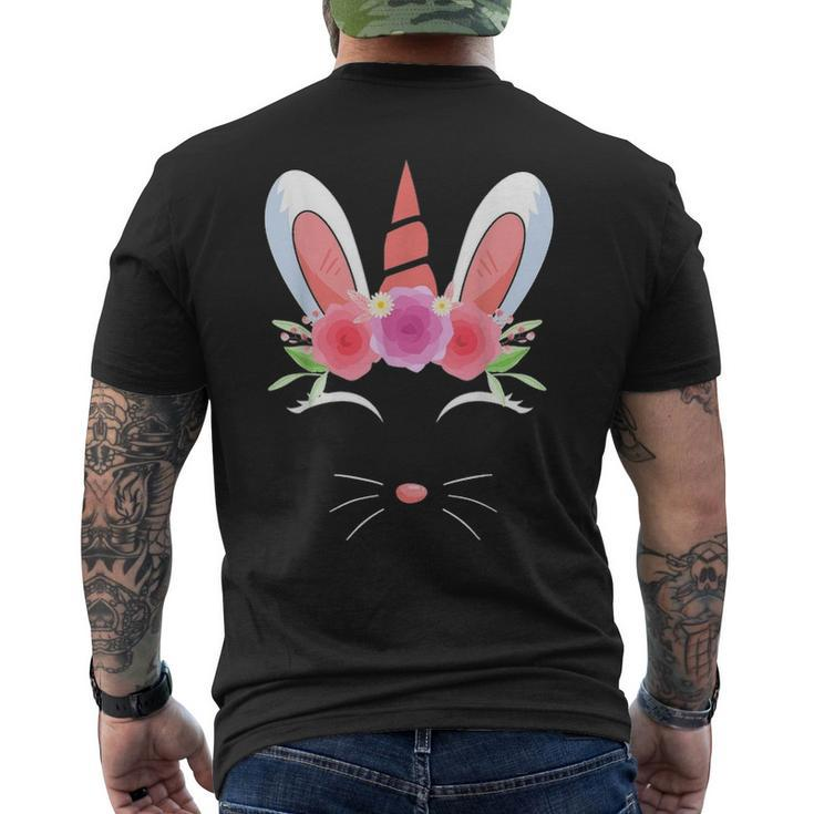 Unicorn Face Rabbit Egg Bunny Lover Happy Easter Day Men's T-shirt Back Print