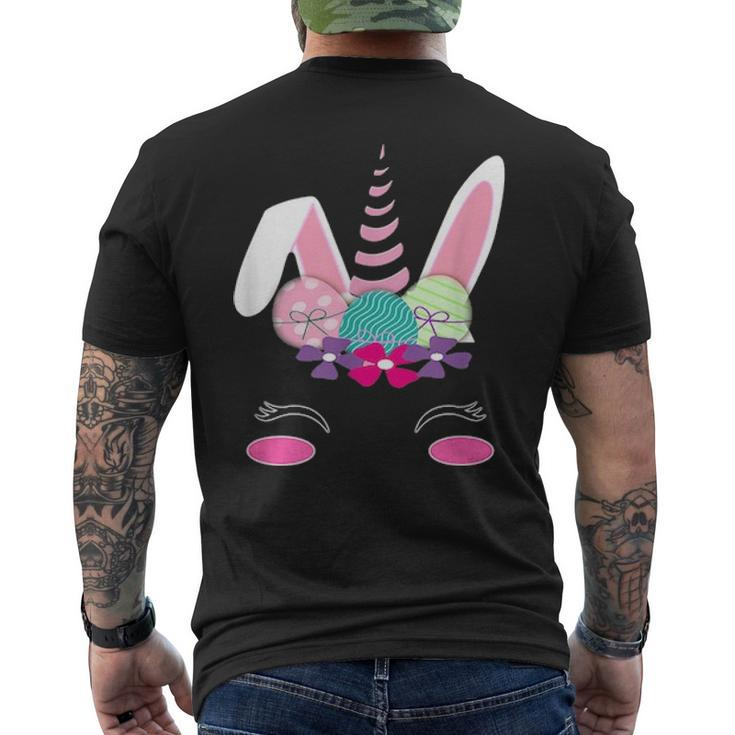 Unicorn Face Rabbit Egg Bunny Lover Happy Easter Day V2 Men's T-shirt Back Print