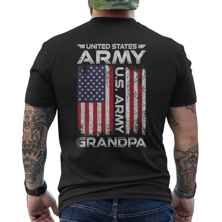 United States Army Grandpa American Flag For Veteran Gift Mens Back Print T-shirt