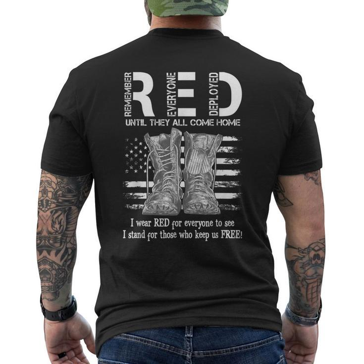 Until They Come Home My Soldier Us Flag Red Friday Military Men's T-shirt Back Print