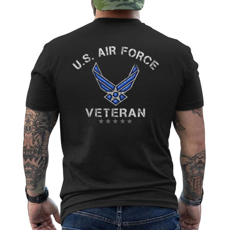 US Air Force Veteran Vintage Usa Flag Veterans Day Men's T-shirt Back Print