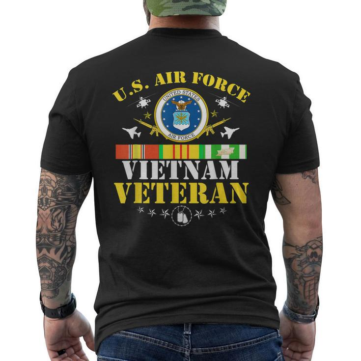Us Air Force Vietnam Veteran Usa Flag Vietnam Vet Flag Men's T-shirt Back Print