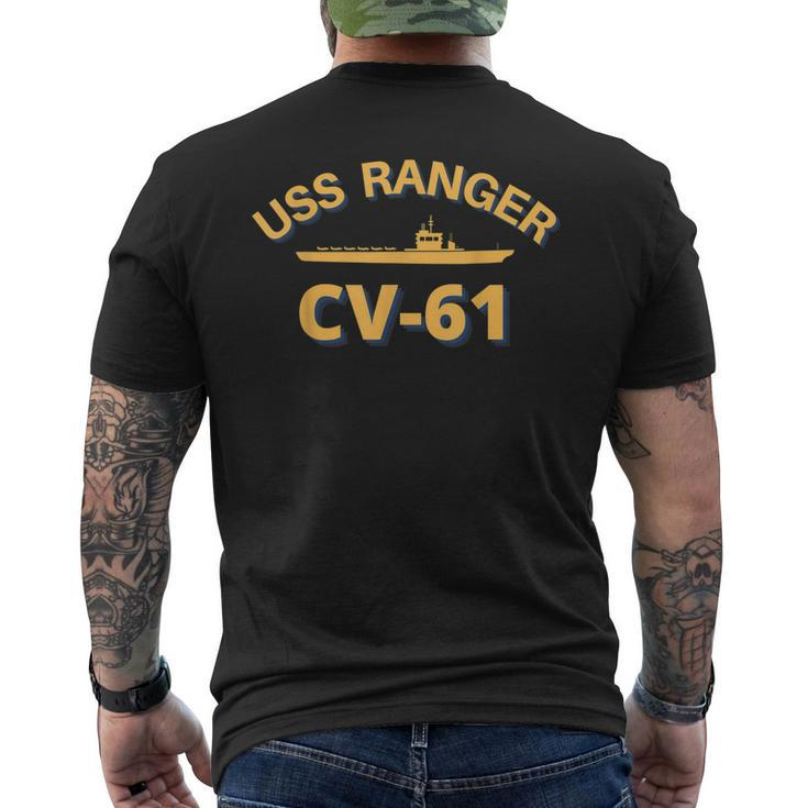Us Aircraft Carrier Cv-61 Uss Ranger Men's T-shirt Back Print