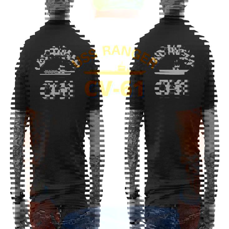 Us Aircraft Carrier Cv-61 Uss Ranger Men's T-shirt Back Print - Seseable