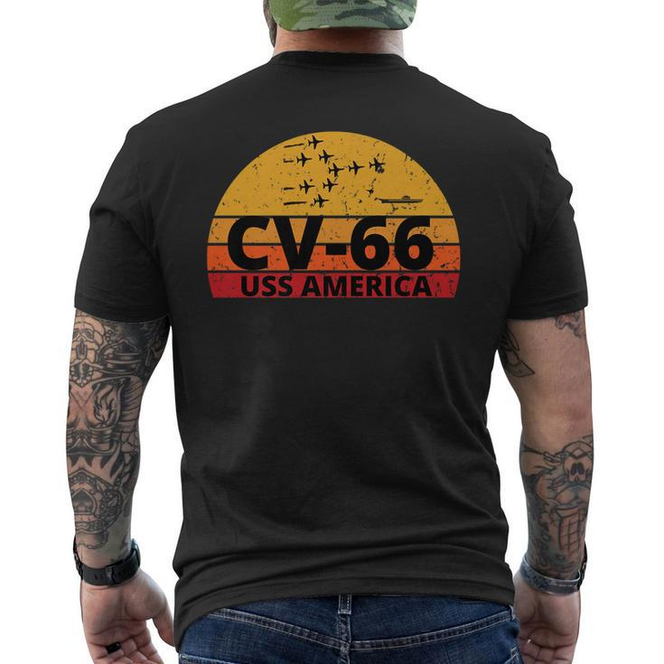 Us Aircraft Carrier Cv-66 Uss America Men's T-shirt Back Print