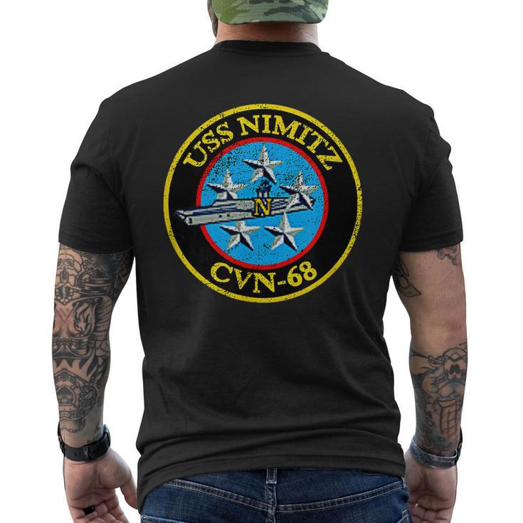 Us Aircraft Carrier Veteran Cvn-68 Nimitz Men's T-shirt Back Print