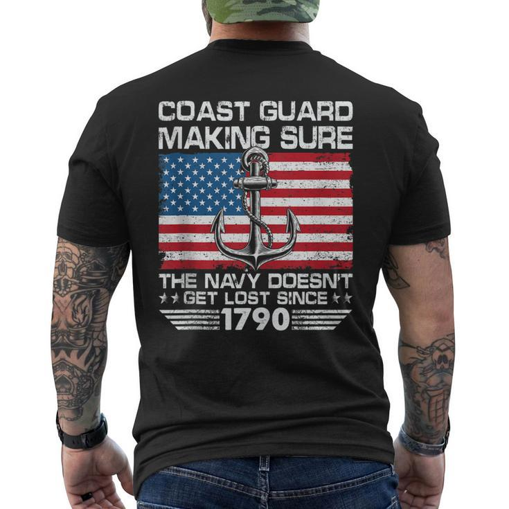 Us Coast Guard Making Sure The Navy Doesnt Get Lost Uscg Men's T-shirt Back Print