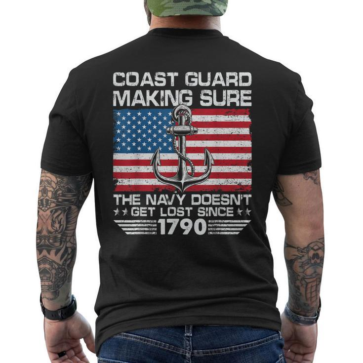Us Coast Guard Making Sure The Navy Doesnt Get Lost Uscg Men's T-shirt Back Print