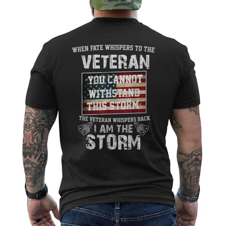 US Veteran I Am The Storm American Flag Men's T-shirt Back Print